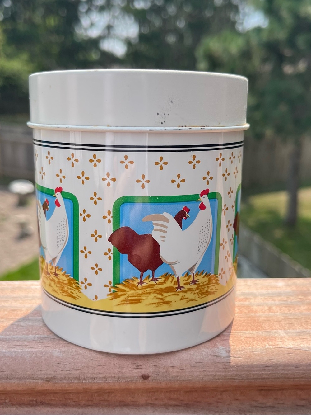 Vtg 80s Set Of 4 Nesting Tin Canisters Vandor Country Farmhouse Decor Cottage - Picture 5 of 16